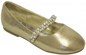 GIRLS BALLERINAS (2242445) GOLD SATIN